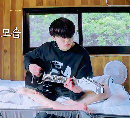 BTS. Jeon Jungkook with guitar