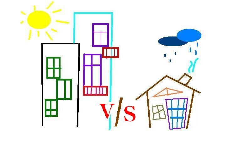 Небоскрёбы против...   Рисунок автора.