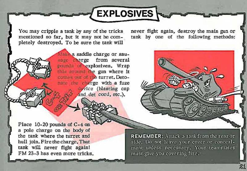 Примерно такими комиксами американцев учили бороться с танками. 