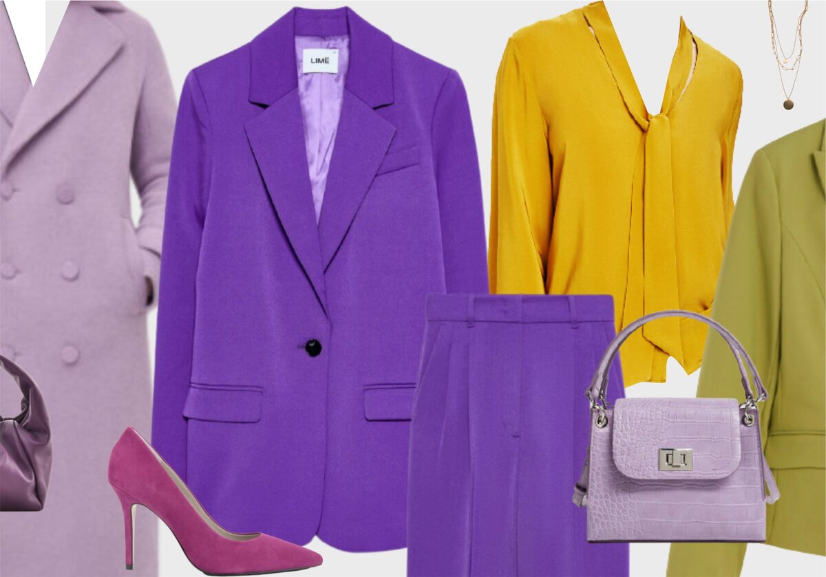 С чем сочетать фиолетовый пиджак