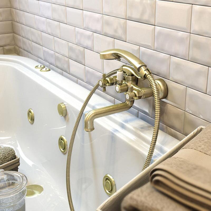 Смеситель ELGHANSA PRAKTIC BRONZE с душевым комплектом. Стоимость – от 10 000 руб. Фото магазина сантехники и декора Decoriko (ООО «СМП «СТРОЙБЛОК»)