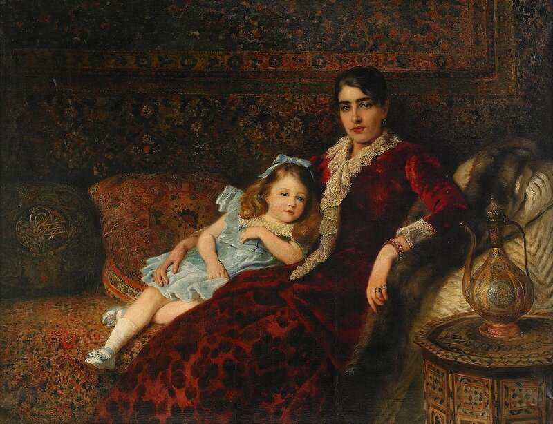 Константин Маковский. "Мать и дочь в интерьере", 1883 год. 