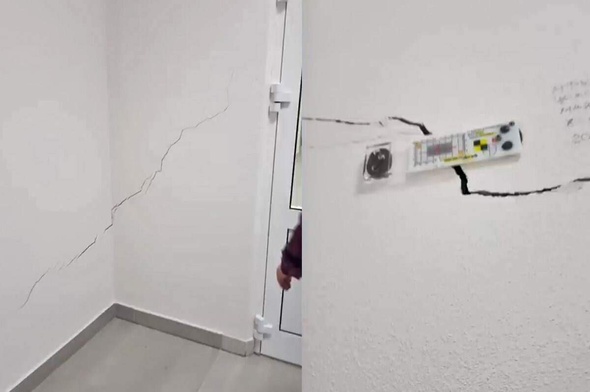     Трещины в здании появились почти сразу после его сдачи в эксплуатацию. Причина, по данным прокуратуры, – некачественные стройматериалы