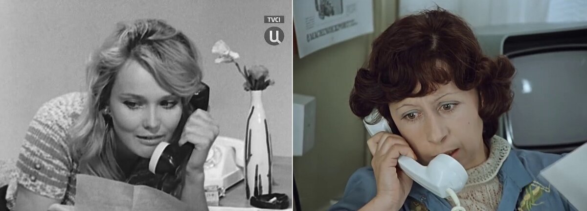 Кадры из фильмов и «Служебный роман» (1977) и «Сослуживцы» (1973). Скриншоты.