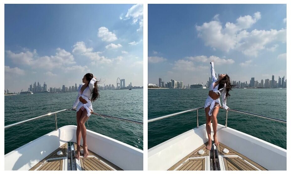    Алина прокатилась на роскошной яхте. Фото: соцсети Алины Загитовой