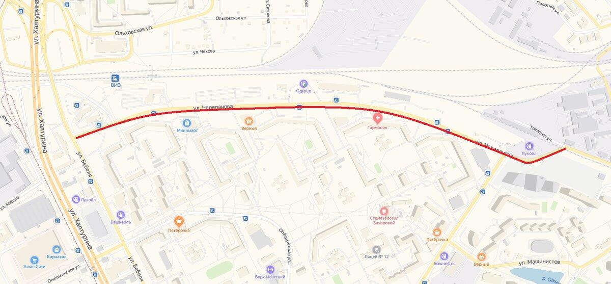 Черепанова (Екатеринбург) © Яндекс