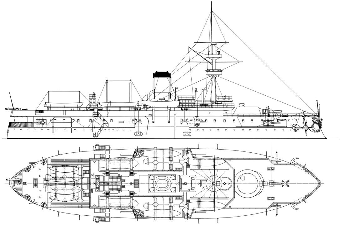 Броненосец "Гангут" - реальный чертеж