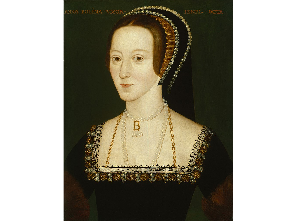 Портрет Анны Болейн, неизвестный художник, 1584-1603, возможно, копия с не сохранившегося оригинала, написанного при жизни Анны. (с) Из коллекции Национальной портретной галереи