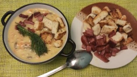 Суп-пюре с шампиньонами и картофелем