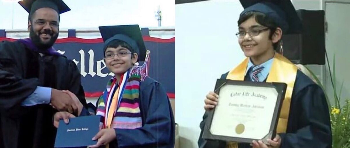 1.Танишк на выпускном в школе 2. Получение  диплома об высшем образовании