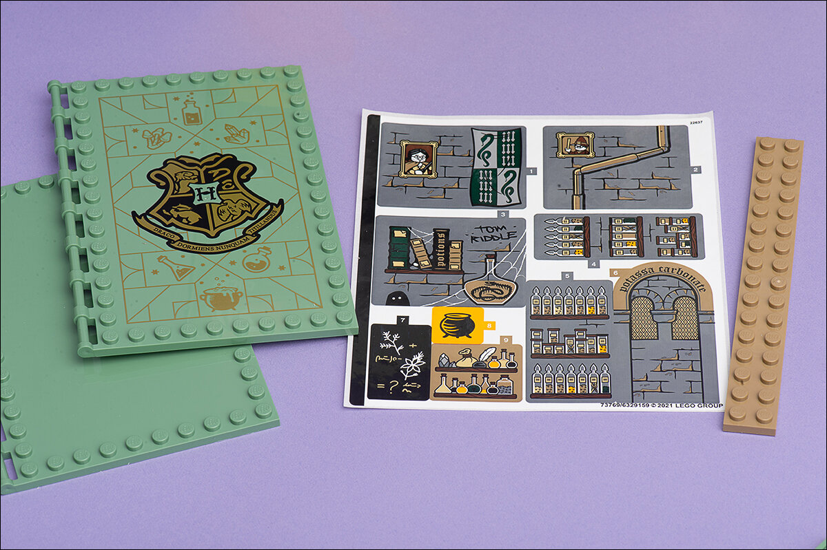 Лицевая сторона обложки книги и листочек с наклейками