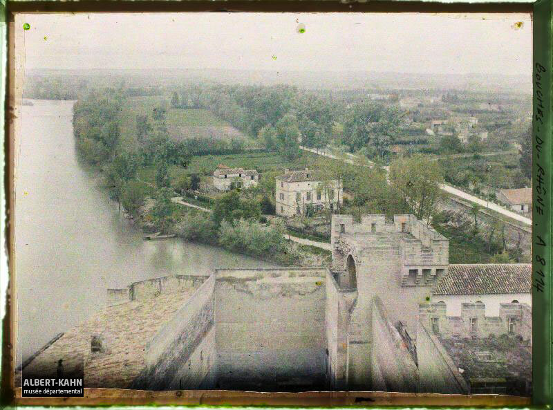 Тараскон, вид на реку Рону и город с крепости, 19 апреля, 1916 года