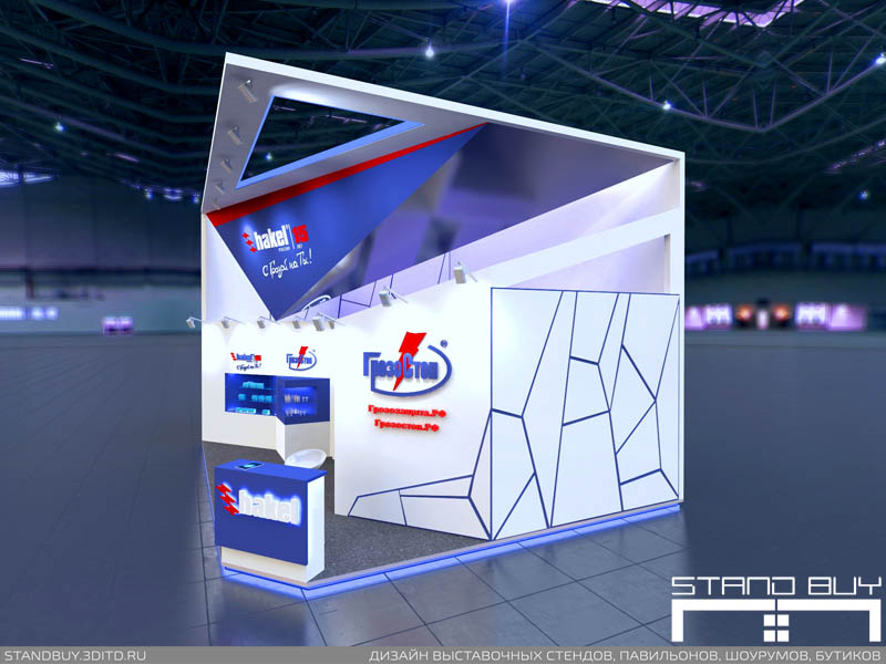 Проект выставочного стенда АО "Хакель Рос". Архитектор - Павел Сапов. 