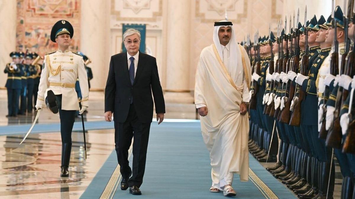    Касым-Жомарт Токаев и эмир Катара шейх Тамим бен Хамад Аль Тани:t.me/bort_01