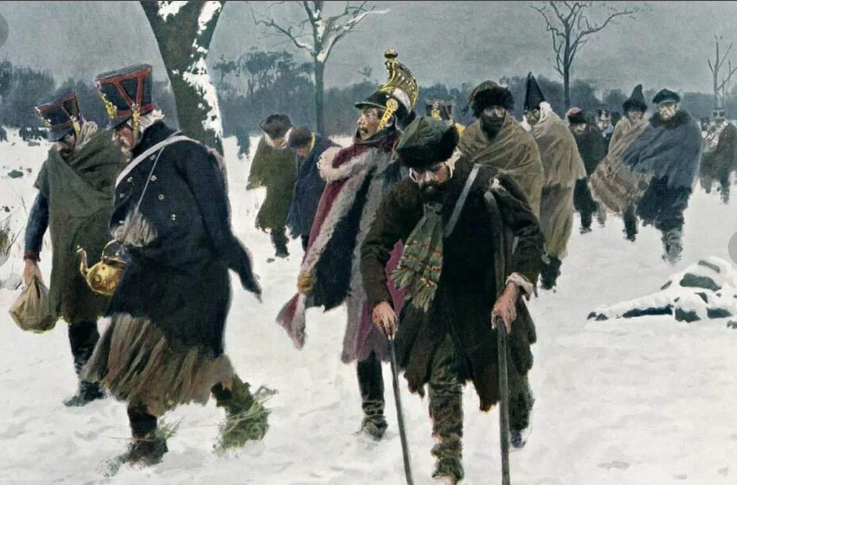 Отступающие французские солдаты. 1812 год