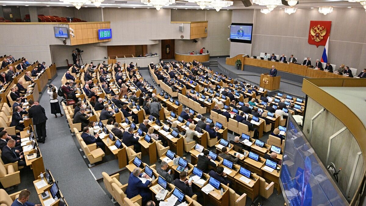    Министр внутренних дел РФ Владимир Колокольцев выступает с докладом на пленарном заседании Государственной Думы РФ© РИА Новости / Рамиль Ситдиков