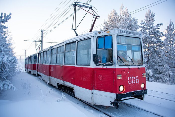   Усть-Илимский трамвай. Фото из архива газеты "Вестник Усть-Илимского ЛПК"