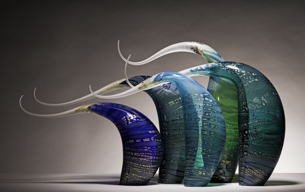 Композиция из живого стекла. Выполнена художником-стеклодувом.