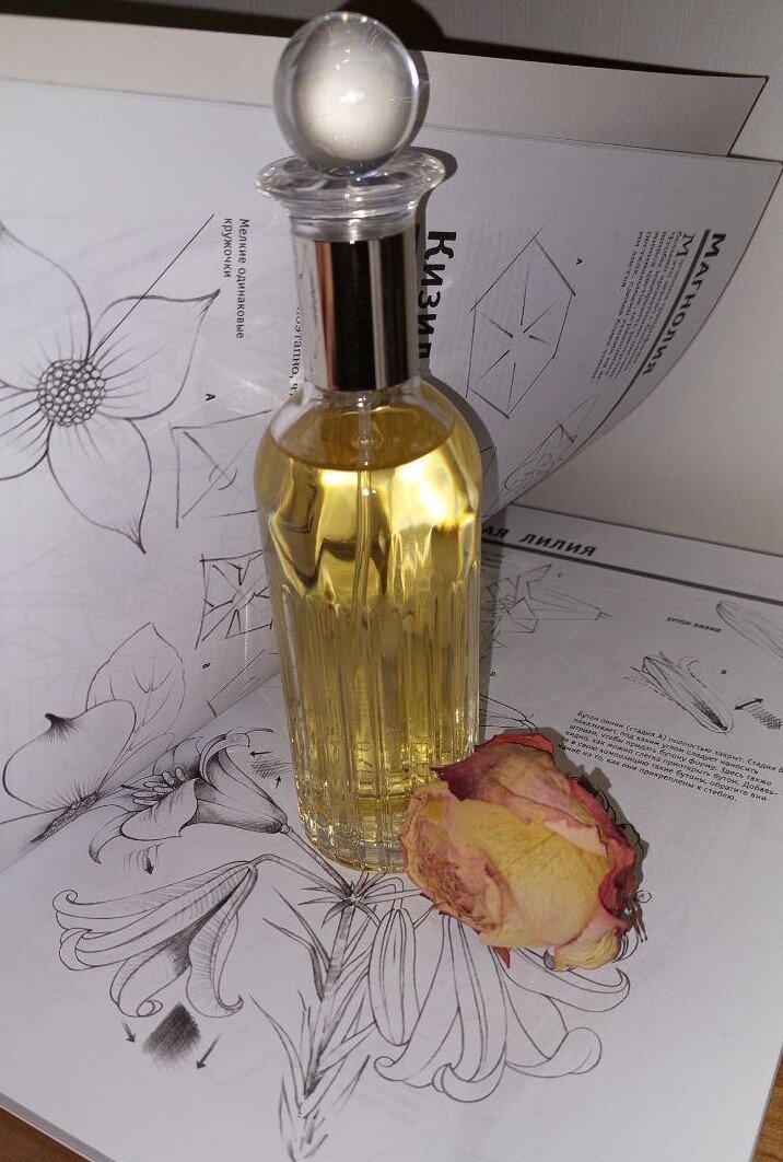 Верхние ноты: гиацинт, вистерия, фрезия, пион, сладкий горошек, яблоко, бергамот, ананас; средние ноты: ландыш, лилия, жасмин, магнолия, чайная роза, роза, орхидея, мак; базовые ноты: мускус, кедр, сандал, темные древесные ноты, розовое дерево, амбра