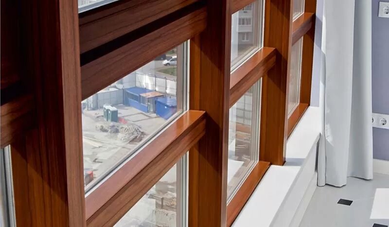 Панорамные деревянные окна 