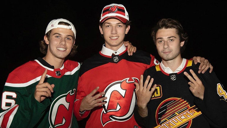    Джек Хьюз, Люк Хьюз, Куинн Хьюз.из личного архива Люка Хьюза