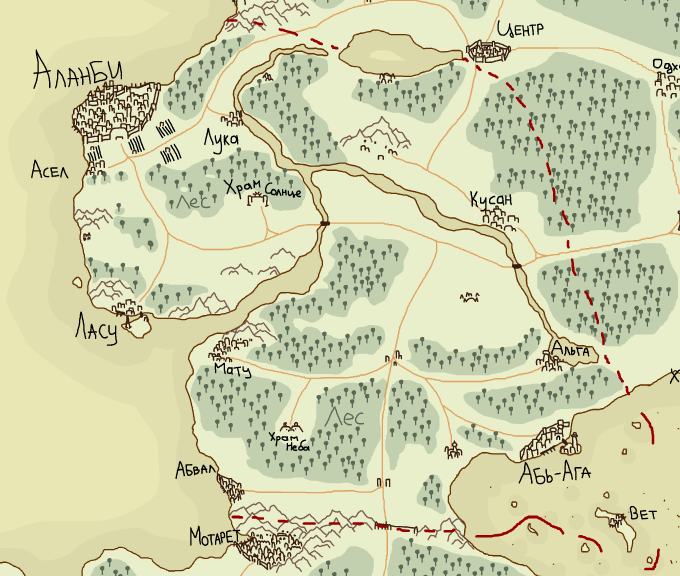 Карта провинции Анкаби до Великого Падения