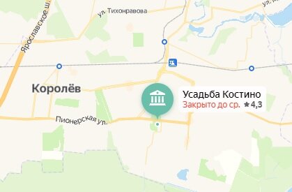 На карте Королёва это почти самый центр города. (Яндекс. Карты)