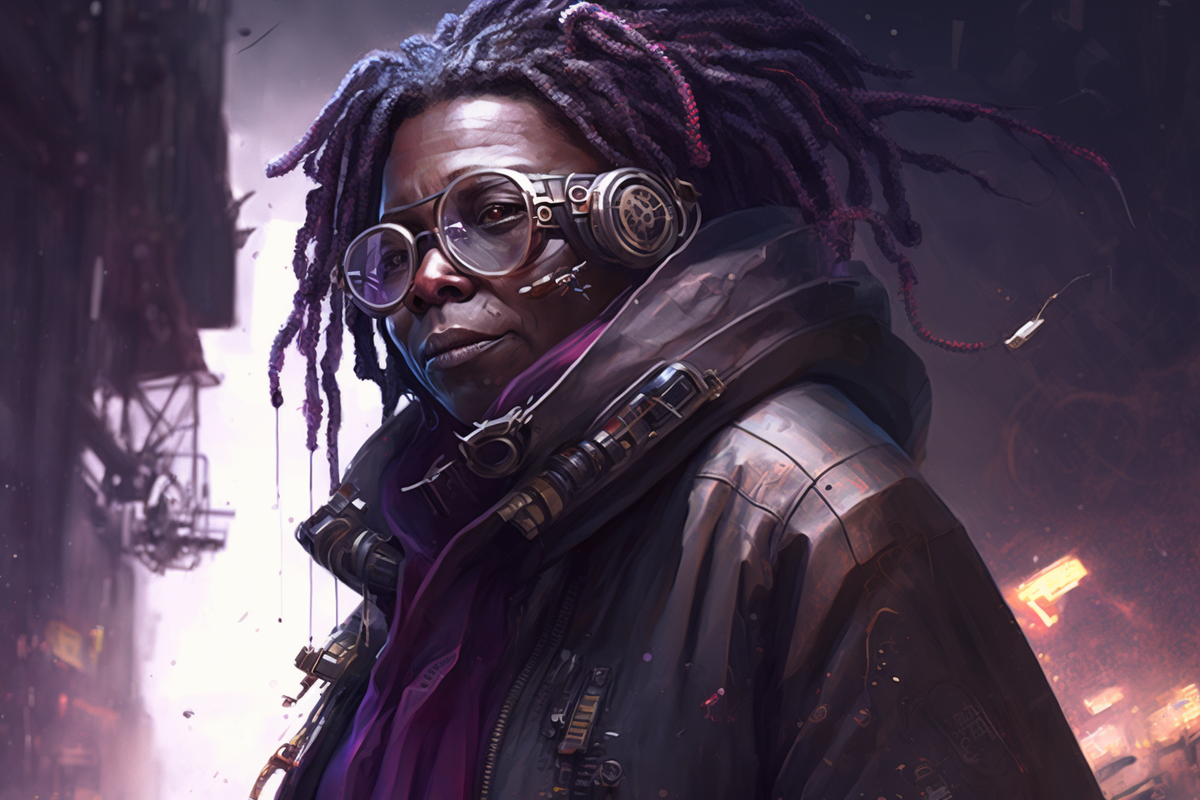 Вупи Голдберг в стиле Киберпанк  