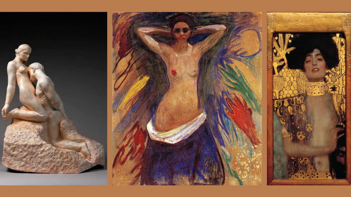 1. Огюст Роден. Вечный идол. 1893. Музей Родена, Париж. 2. Эдвард Мунк. Руки. 1893. 91 х 77 см. Музей Мунка, Осло. 3. Густав Климт. Юдифь I. 1901. Бельведер, Вена