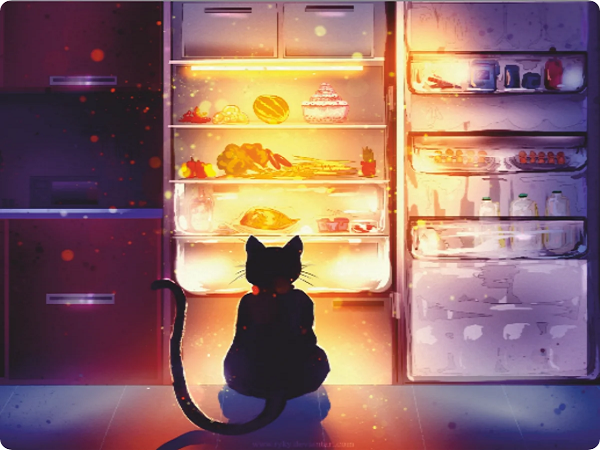 Жаждущая перекуса кошка