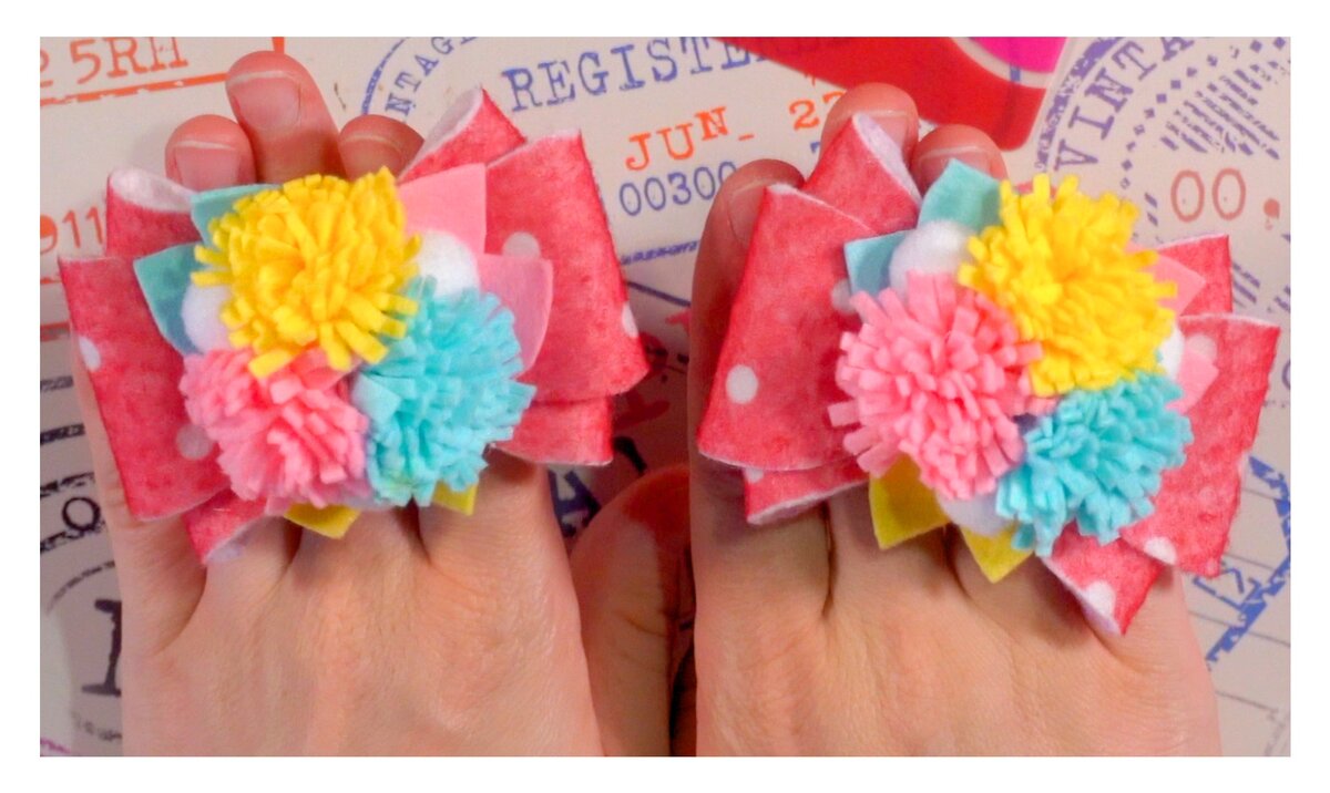 Заколки из фетра, бантики из фетра, Ксения Назарова!