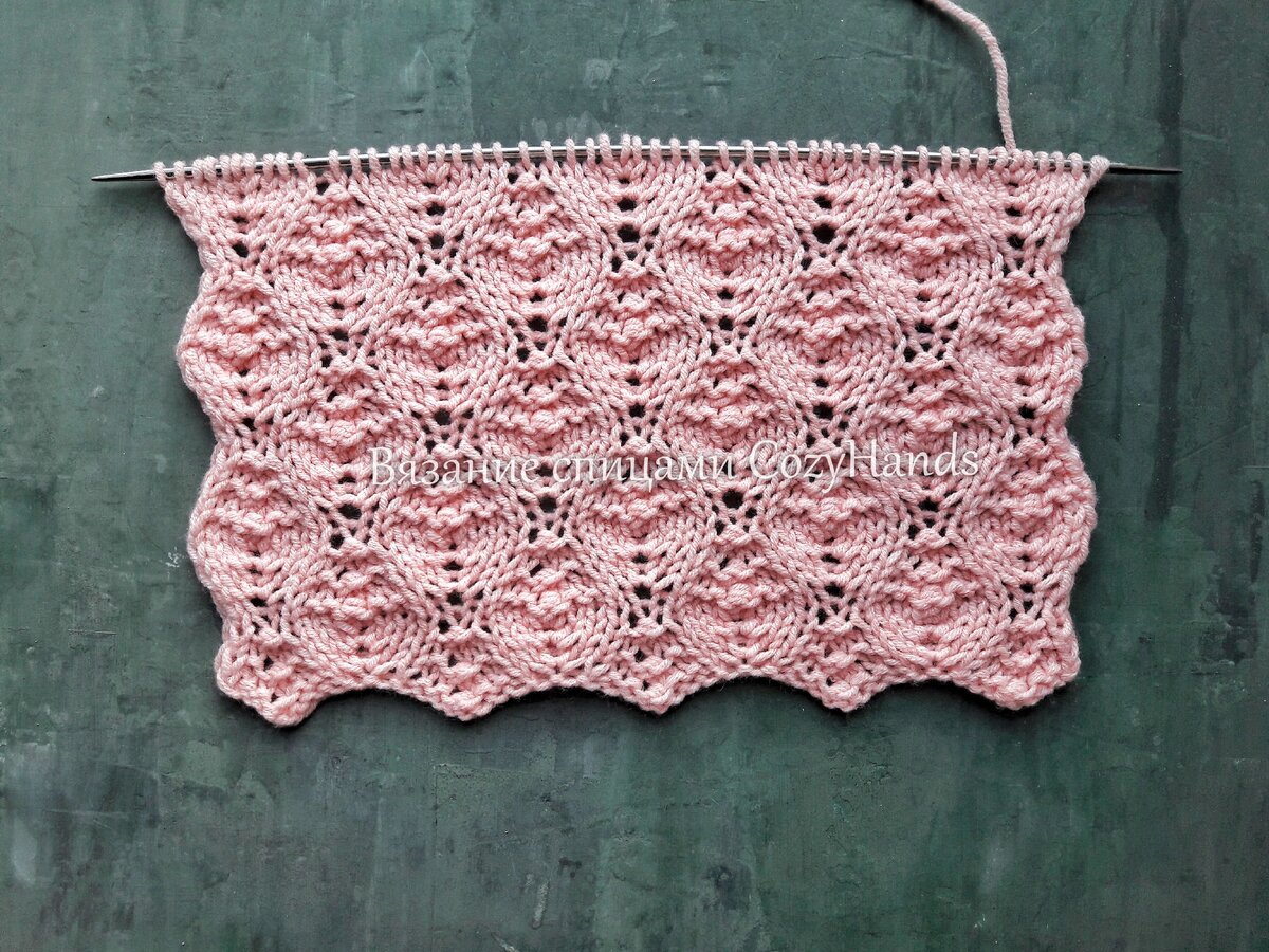 рельефный узор спицами