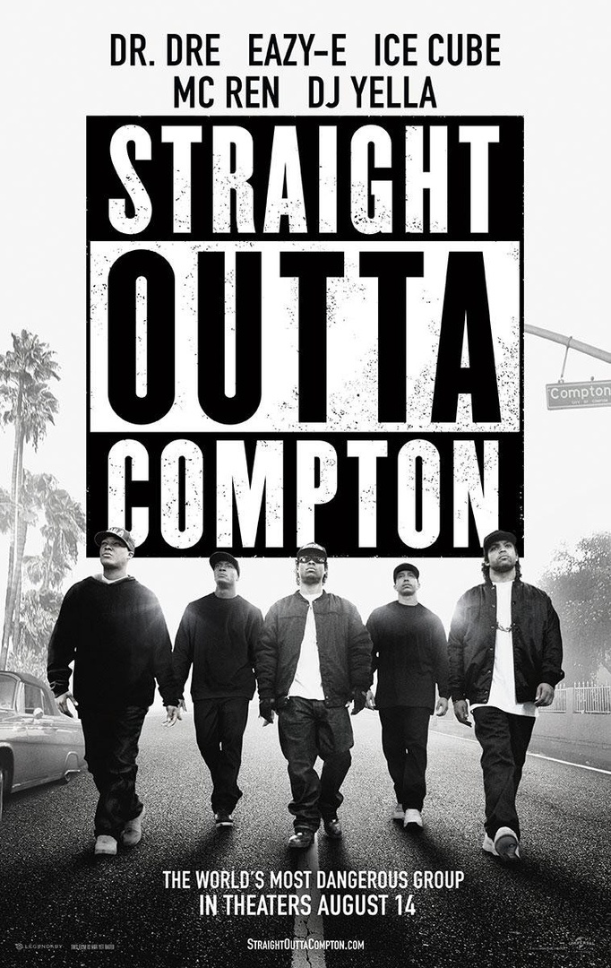 "Голос улиц" (Straight Outta Compton) 2015 
Режиссёр: Ф. Гэри Грей
В ролях: О’Ши Джексон мл., Кори Хоукинс, Джейсон Митчелл, Нил Браун мл., Элдис Ходж, Марлон Йэтс мл., Р. Маркус Тейлор...
Оценка 4++