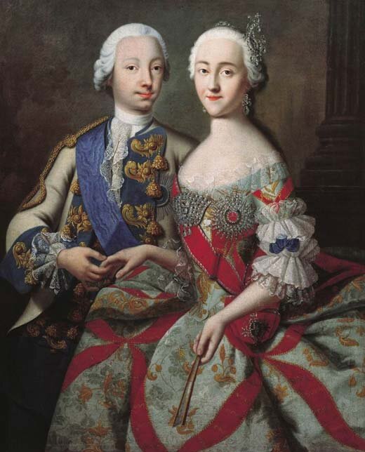 Прижизненный портрет Великого князя Петра Федоровича супругой Екатериной Алекссеевной 