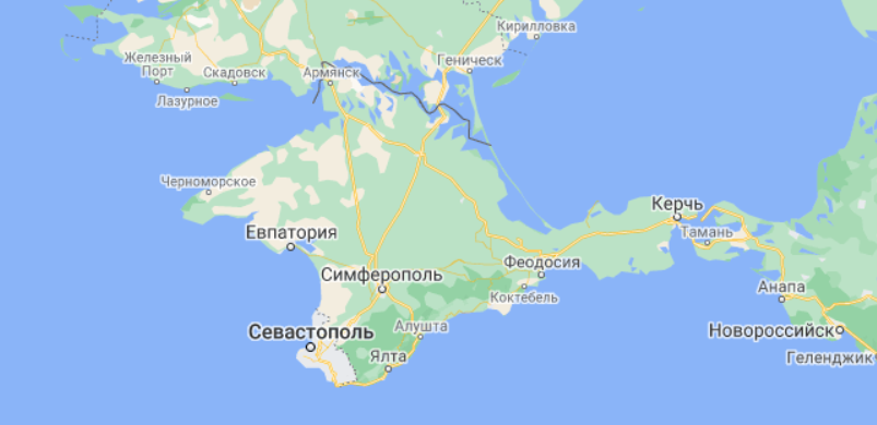 Карта крупных городов Крыма