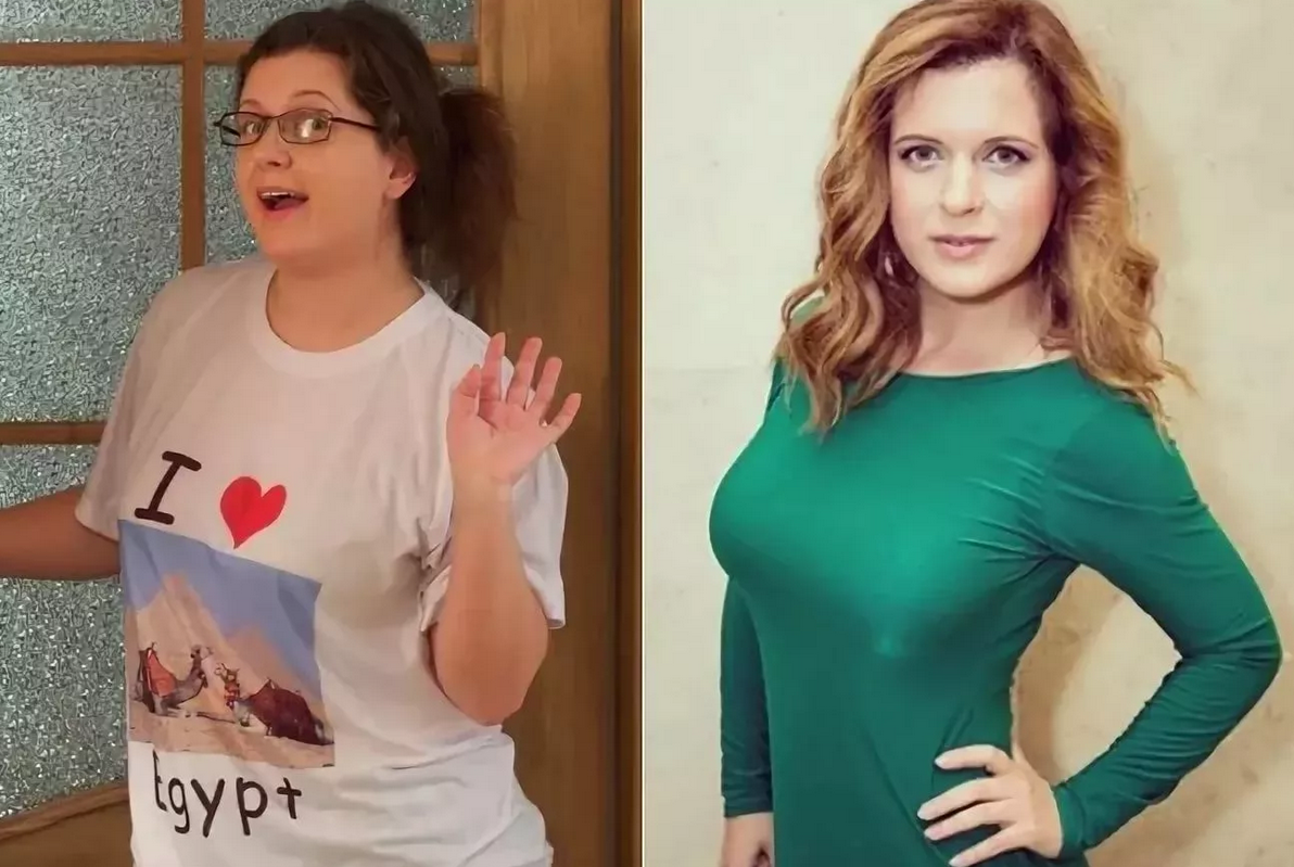 Катя до и после похудения