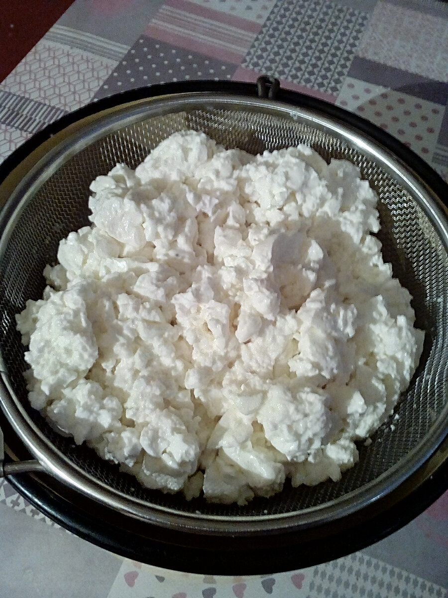 творог. в сегодняшнем примере из козьего молока, из коровьего делается точно так же