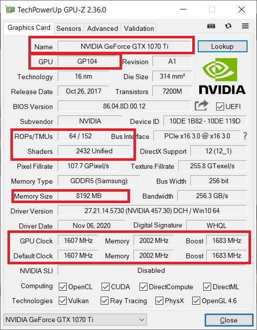 На что обратить внимание в GPU-Z