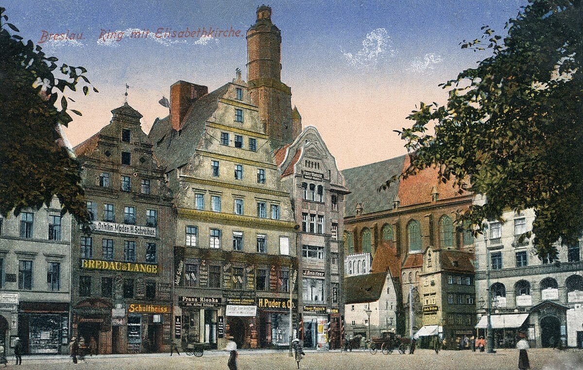 Кирха Элизабет в Бреслау 1910 год. Фото с https://www.hmdb.org/PhotoFullSize.asp?PhotoID=433966 (Photographs in this collection were published before 1923 and are therefore in the public domain.)