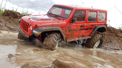 Тест Jeep Wrangler Rubicon по всем видам бездорожья! Axial Scx10 3