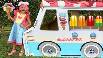 Sofia fun selling in Ice Cream Truck!! София и веселая история про мороженое