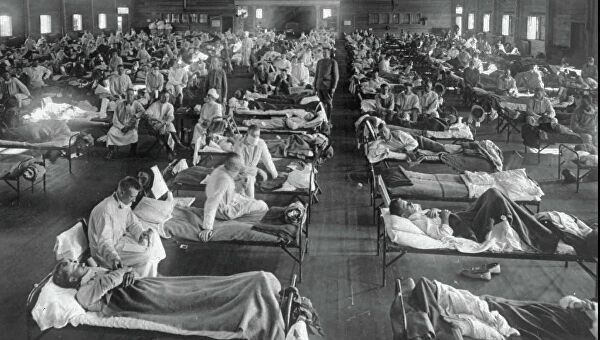 Импровизированный госпиталь в период эпидемии «испанки»