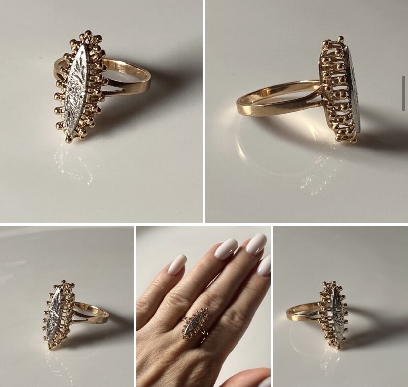 «Сороконожка» комбинированное золото, алмазная грань, 1986г.