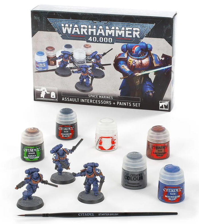Warhammer 40000 Space Marines: Assault Intercessors + Paints Set