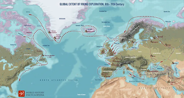 Карта викингов их путешествие