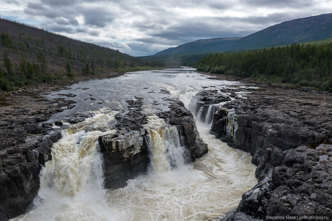 Плато Путорана самый большой водопад