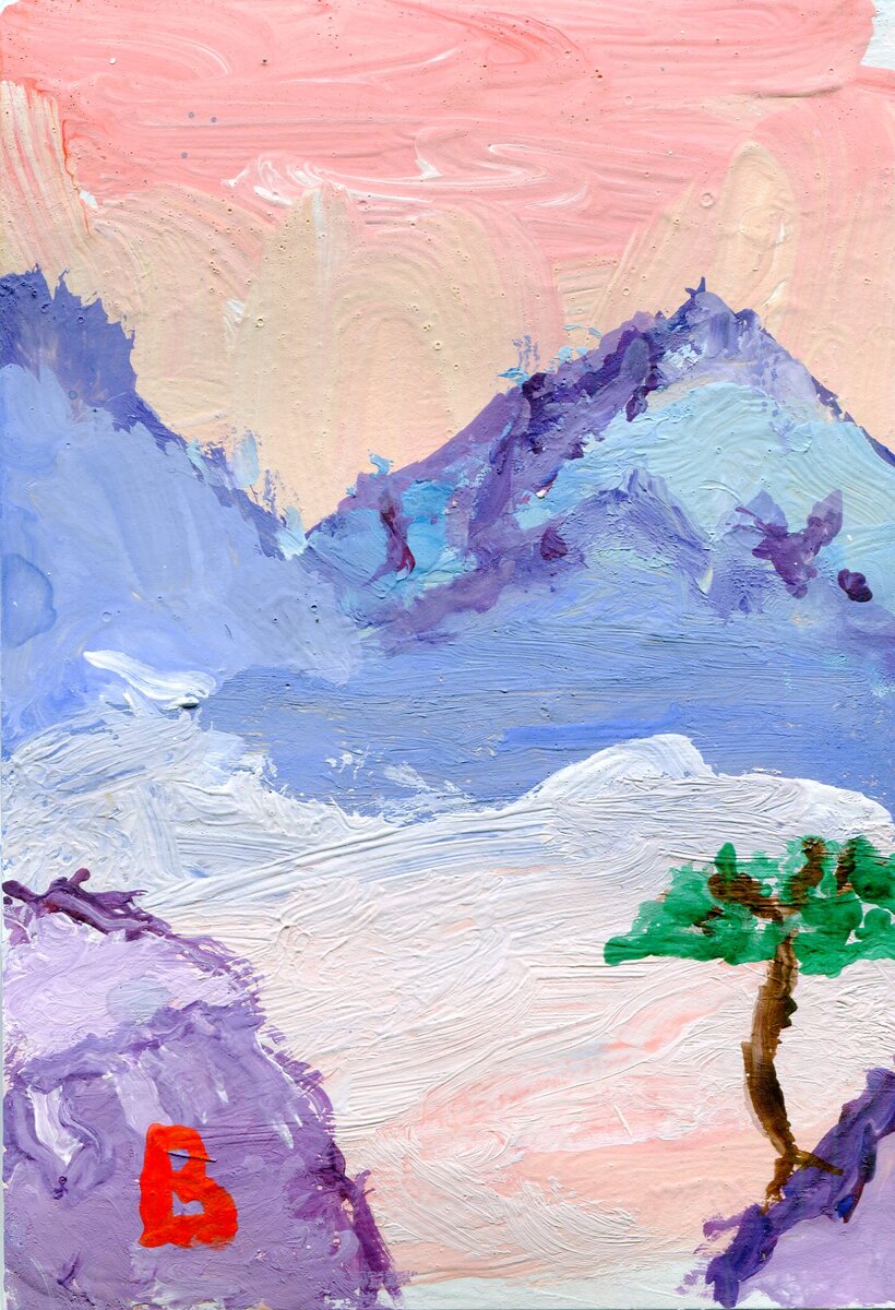 Гуашь, кисти и бумагу, кстати, предоставили на занятии.