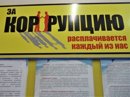     Стенд о борьбе с коррупцией. Фото: Илья Рощин / МК-Урал.