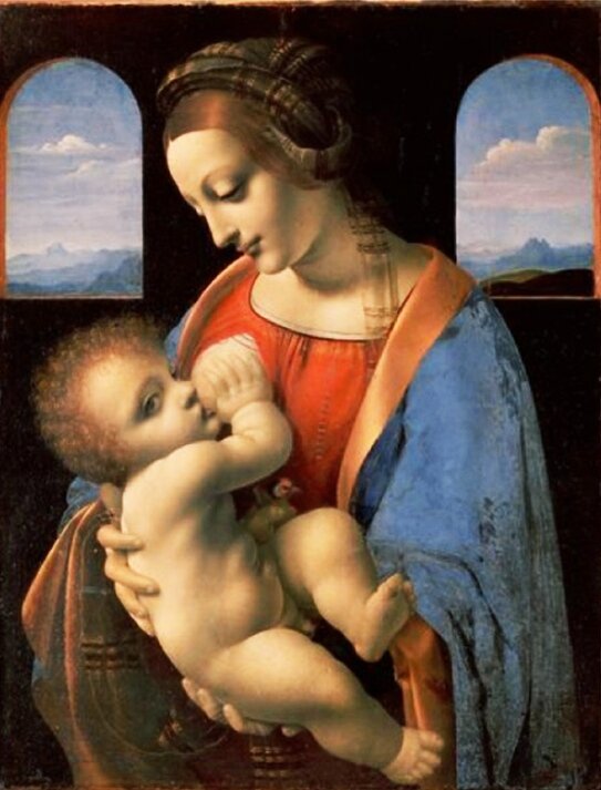 Фотография,картины "Мадонна с младенцем(Мадонна Лита)"1490. (Из открытых источников, автор указан в тексте) 