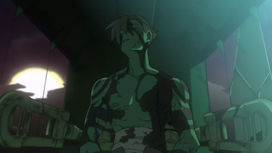 Кадр из аниме сериала "Гуренн-Лаганн". Смерть Камины.